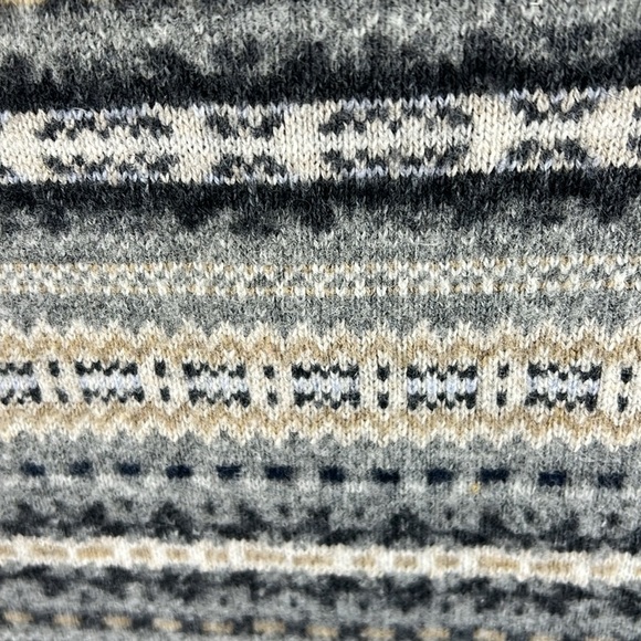 H & M Women’s Pullover Crewneck Sweater Size M Gray/Black/Cream/Tan Wool Blend - Picture 6 of 11